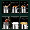 Stainless Steel Deep Frying Pot with Strainer Basket Tempura Fryer Pan Multipurpose Kitchen Fry Pot for French Fries Chicken Fry
