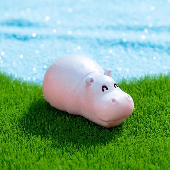 Миниатюрная фигурка бегемота, мини-мультяшный бегемот, украшение своими руками, микропейзаж, сказочный сад, животное, смоляная статуэтка, украшение