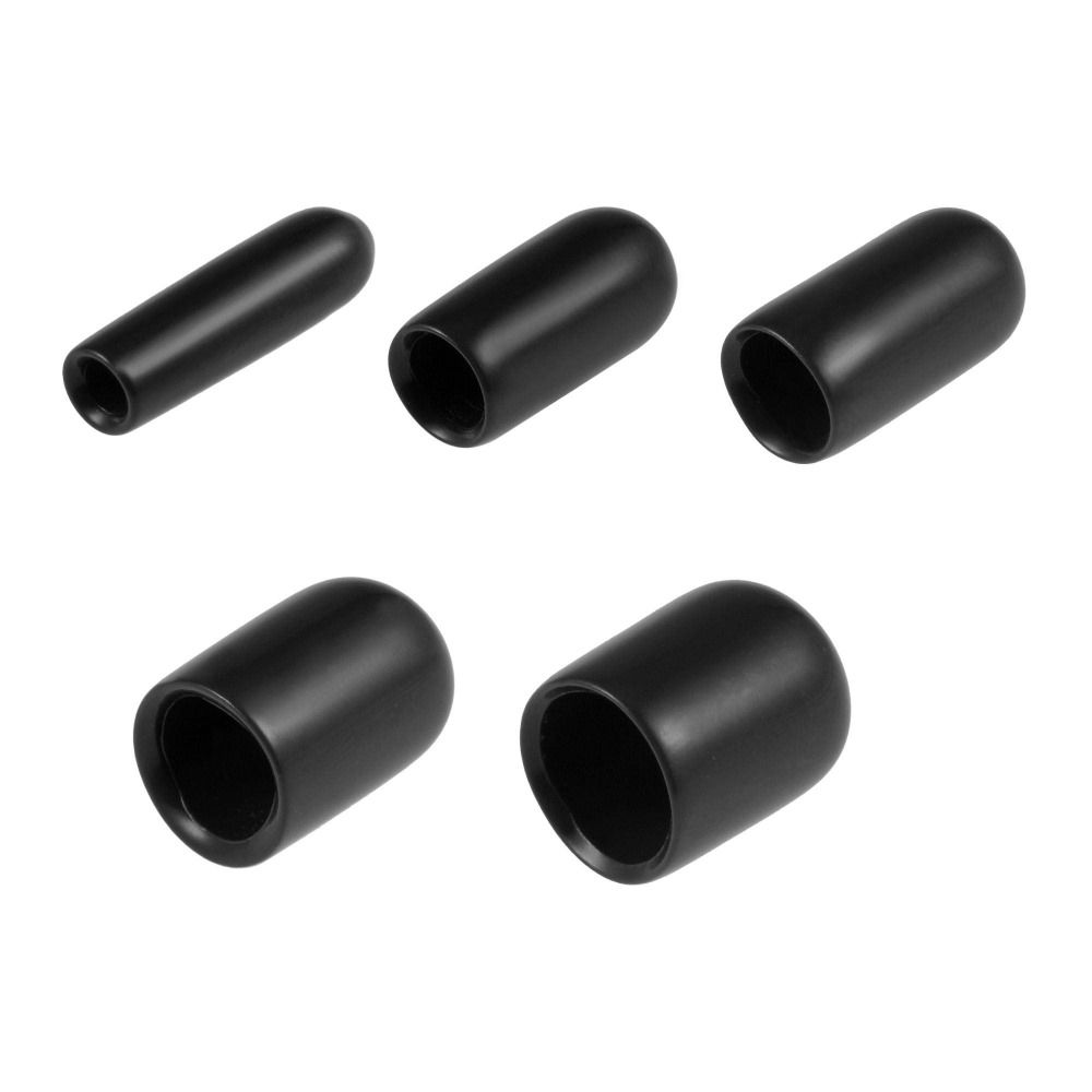 50pcs Black Screw Thread Protectors 3mm~9.5mm Rubber End Caps Split Resistant   Screws