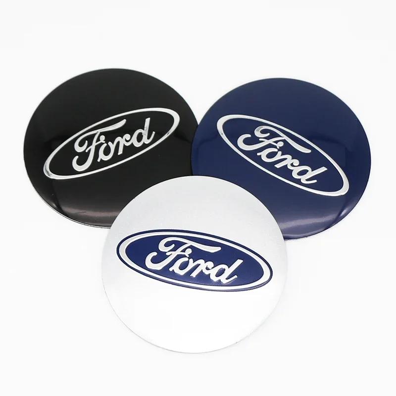 New 2026 Car Sticker 4pcs 56/60/65mm Car Exterior Decorative Accessories Wheel Hub Center Cap Stickers Accessories For Ford Focu