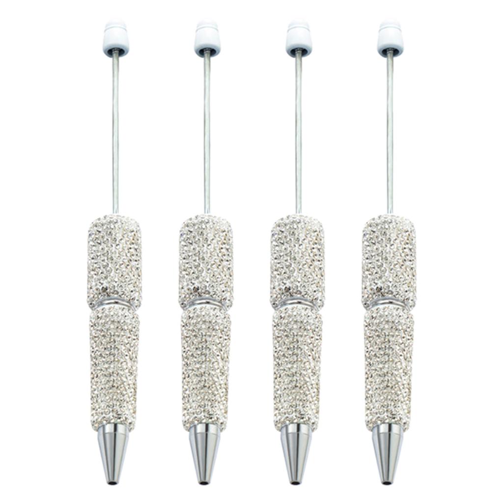 4 шт. Ручка со стразами, шариковая ручка с бисером, гладкая ручка для письма, 1,0 мм, ручка-роллер, школьные принадлежности
