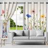 Полевые цветы Цветочные Зеленые растения Шторы для окон Блэкаут Моющаяся полиэстеровая ткань Спальня Гостиная Домашний декор Штора 2 шт.