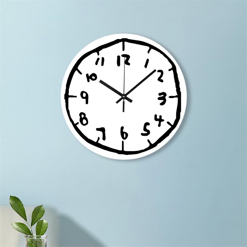 Modern Acrylic Wall Clock with Playful Graffiti Numbers Decorative Clock for Living Room or Bedroom