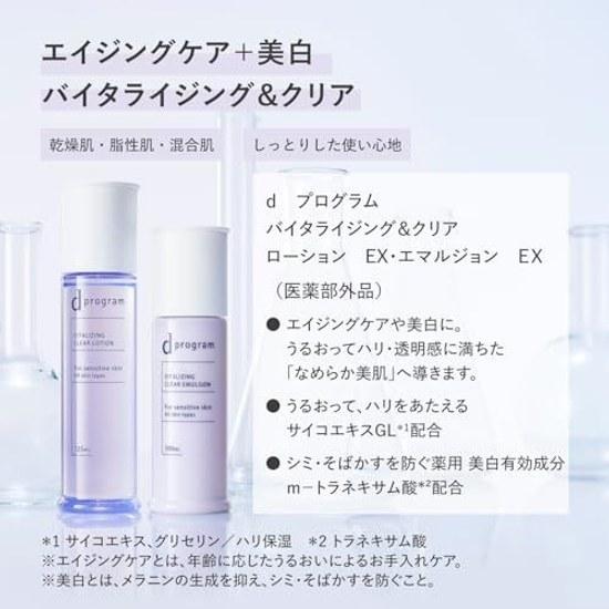 d program Vitalizing Clear Lotion EX 125mL Toner MilkLotion type Fragrance-free Delicate Moisturizing Skin roughness prevention Focus on skin-friendly