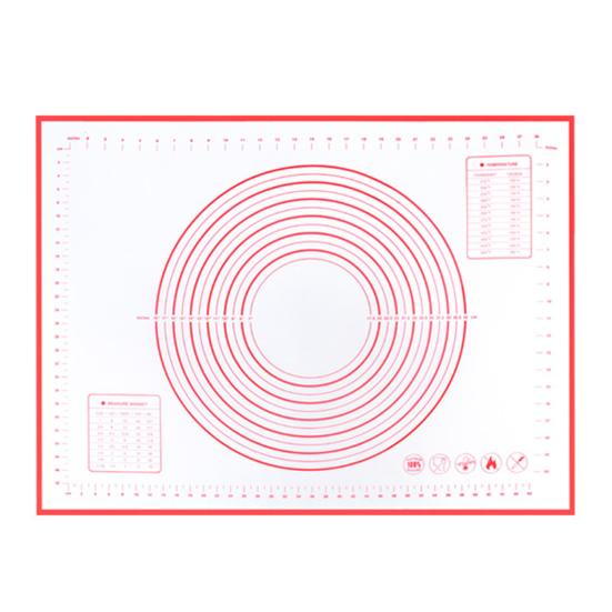 Silicone Baking Mat Non-Stick Pastry Dough Rolling Mat with Measurement Marks Heat-Resistant Cookies Fondant Making Mat Thick Baking Pad