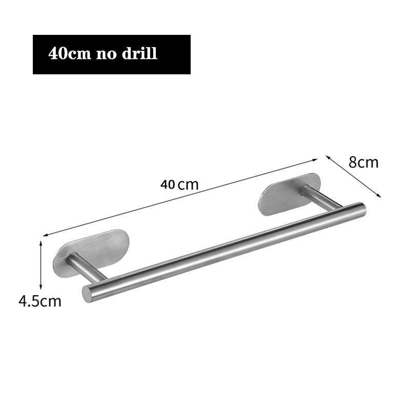 40 см серебряный держатель для полотенец из нержавеющей стали самоклеящаяся направляющая дрель без сверления перфоратор кухонная полка настенная фурнитура для ванной комнаты