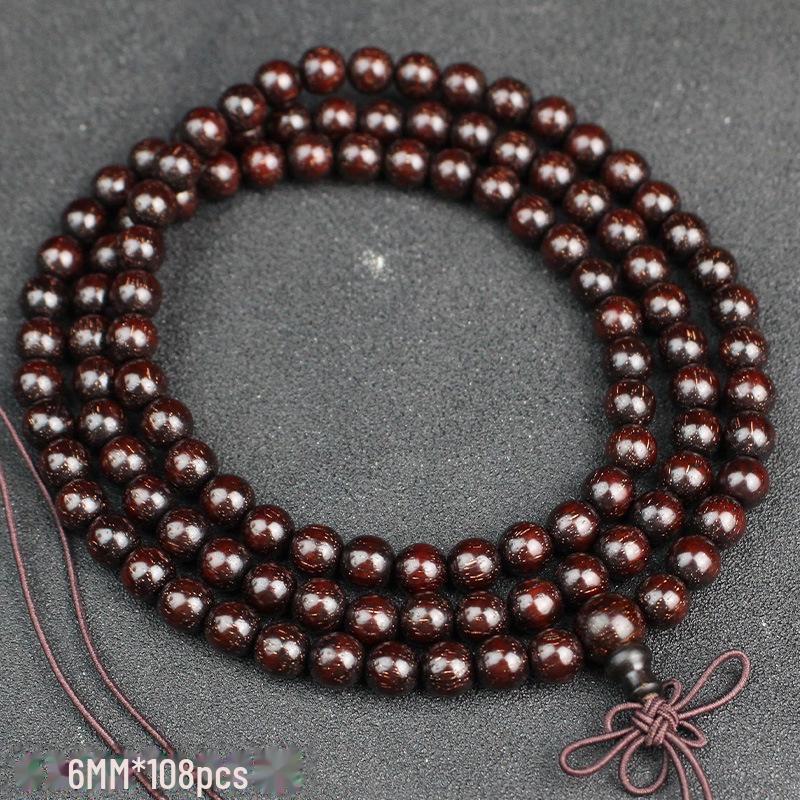 Zambian Blood Sandalwood 108-Bead Bracelet - African Red Sandalwood for Men and Women