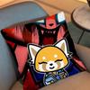 Fur Collar Fox Aggretsuko Pillow Case Anti-Dustmite Pillowcase Invisible Zipper Silky Short Plush Sofa Cushion Cover