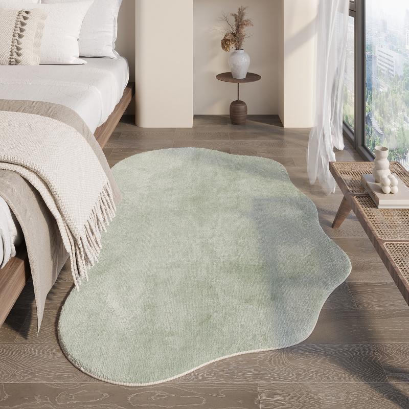 Cream Style Living Room Decoration Carpet Fluffy Soft Bedside Rug Thick Plush Study Floor Mat Irregular Shapes Rugs for Bedroom
