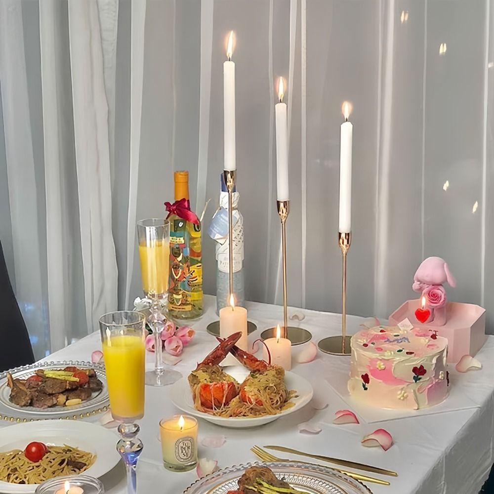 3 шт. Металлические подсвечники на высокой ножке, Креативная чаша, Плоское дно, Роскошный подсвечник, Не ржавеющий, Декоративная свадебная подставка для свечей