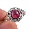 Natural Garnet Gemstone 925 Solid Sterling Silver Jewelry Ring Size 7.5 Z8r60