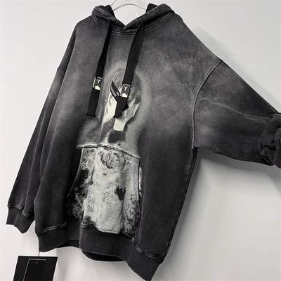 Осень и зима Большие размеры Женская ретро-толстовка с капюшоном Ленивый ветер с длинными рукавами