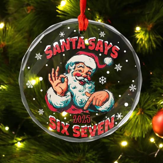 Санта говорит шесть семь рождественское украшение смешной 67 мем подвесное украшение рождественский прикол подарок для друзей семьи