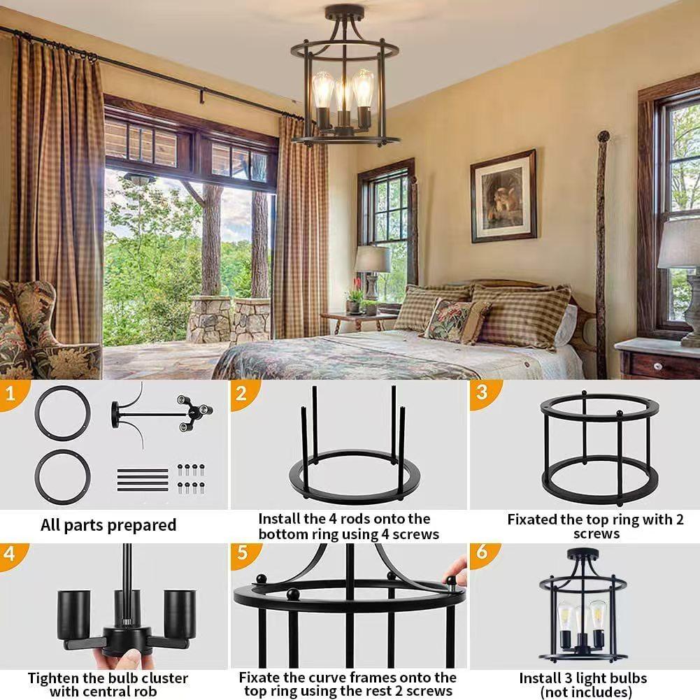 Ретро Американский Винтаж Люстра Потолочный Светильник Сельский Дом Гостиная Столовая Крыльцо Лампа Кухня Настольная Лампа E14 Потолочный Светильник