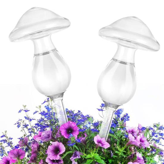 Самополивающиеся шары Прозрачные грибовидные колбы для полива растений Вставка для кашпо Автоматические поливочные устройства для комнатных и уличных горшечных растений