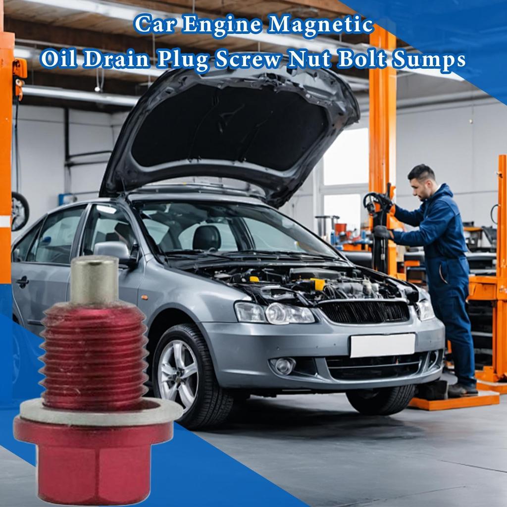 Magnetic Drain Plug, Plug Bolt - Magnetic Drain Screw Bolt | Leak Proof Replacement, Most Vehicle Car Accessories