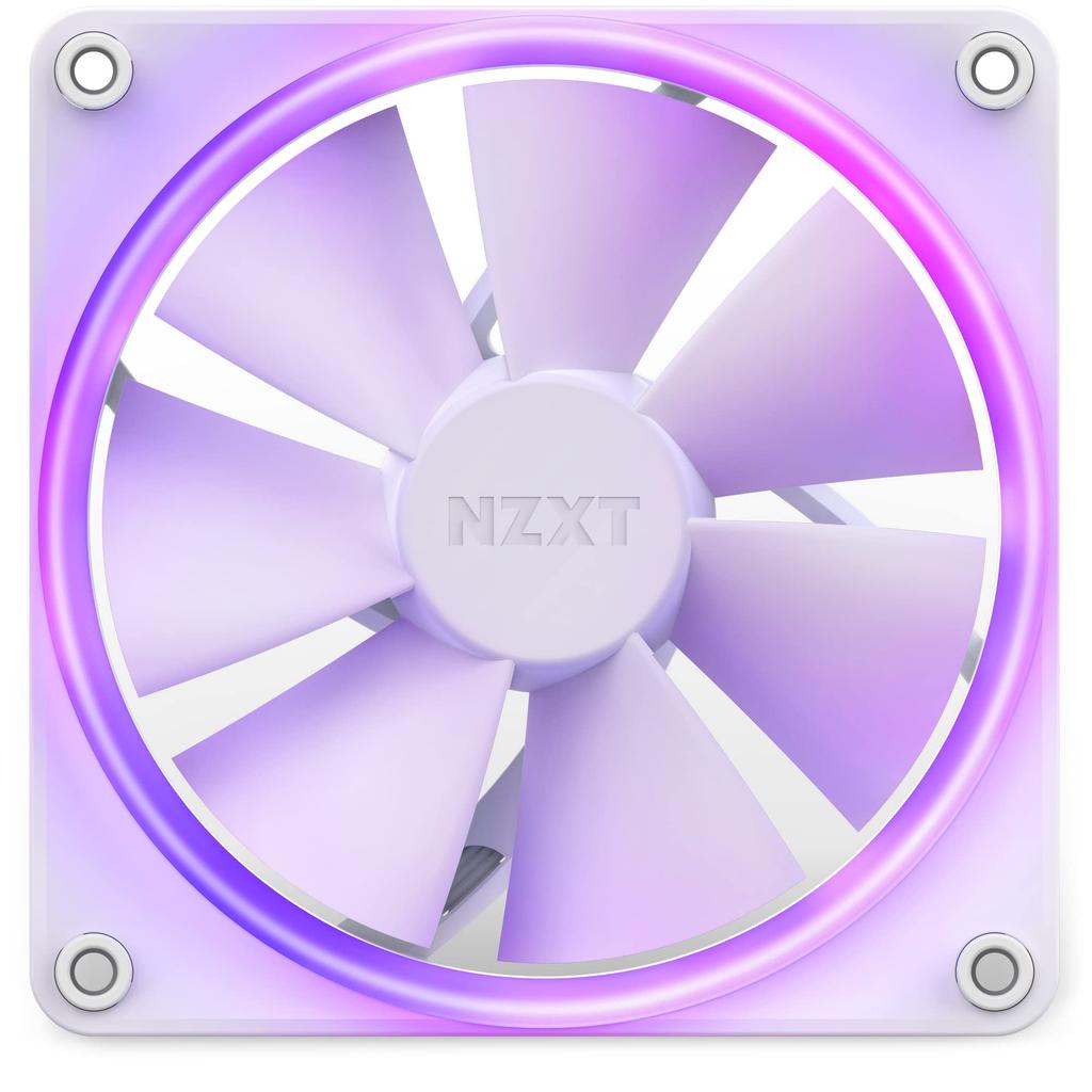 NZXT F120RGB 120mm RGB Compatible White PC Case Fan FN1762 RF-R12SF-W1