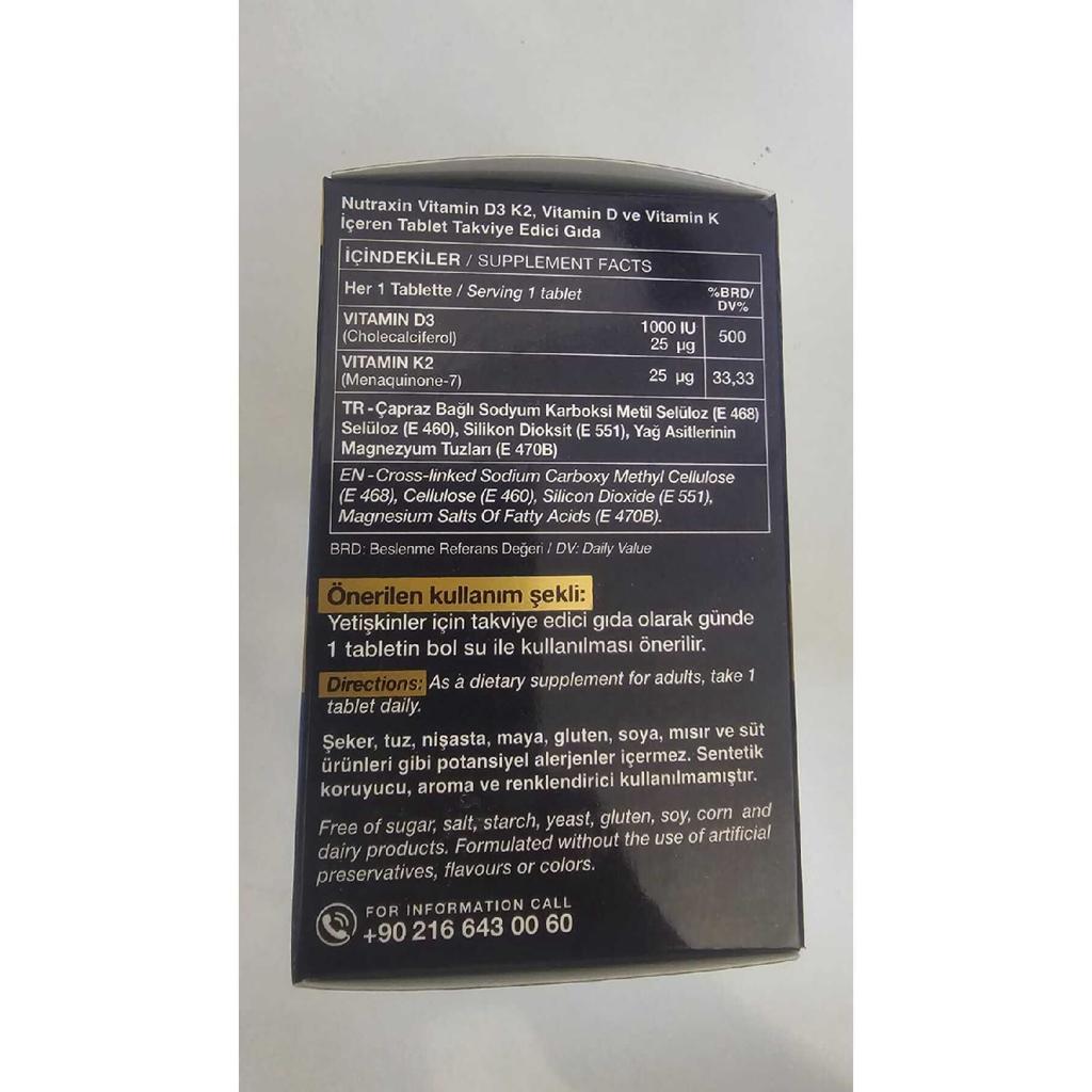 D3k2 120 Tablets - 1000 Iu Vitamin D3, 25 Mcg Vitamin K2
