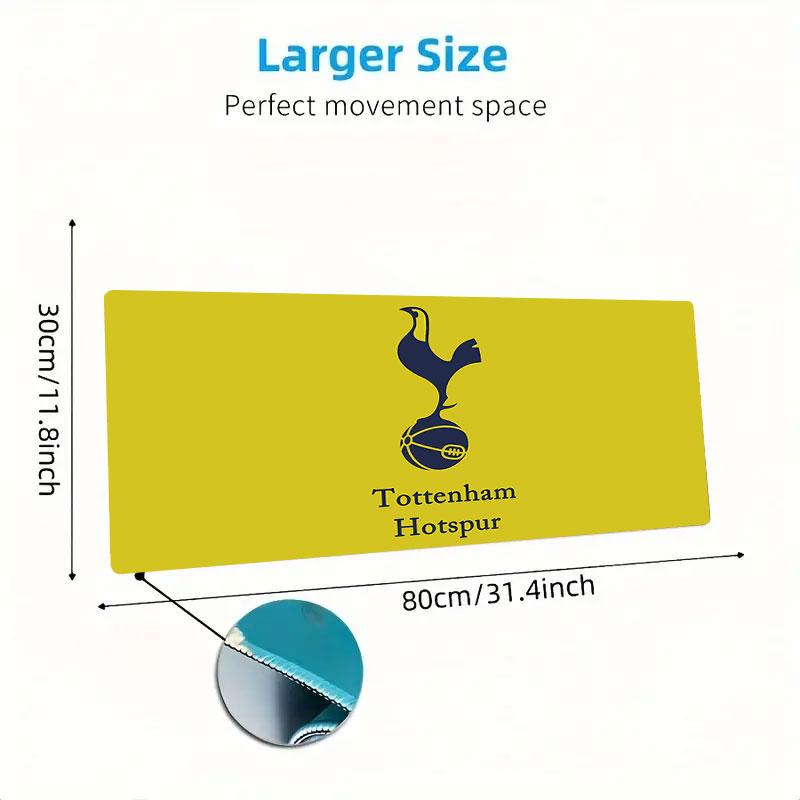 FC Tottenham Hotspur logo Mouse Pad, Large Gaming Desk Mat, Non-slip XXL Mousepad for Laptop & Tablet, Mini PC Playmat with Stitched Edges