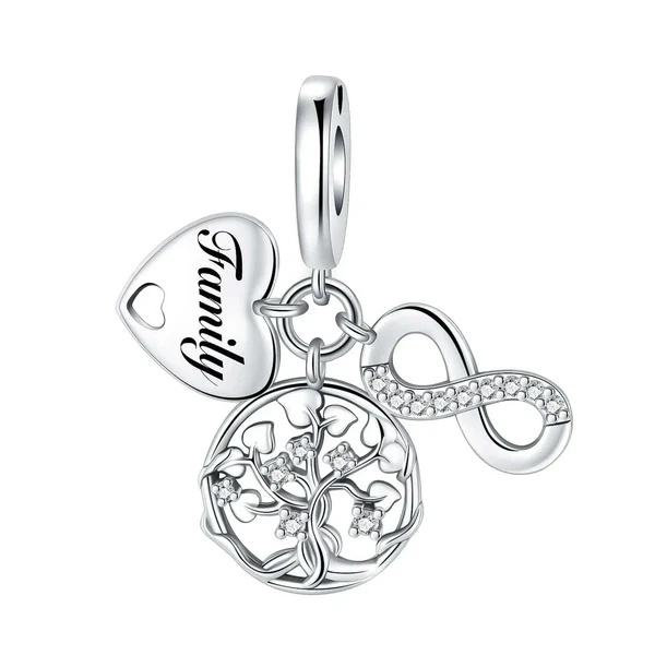 Семейный Шарм Fit Original Браслет Блестящая Бусина Diy Женские Украшения Подарок Медная Штучка Украшения Подарок на Вечеринку