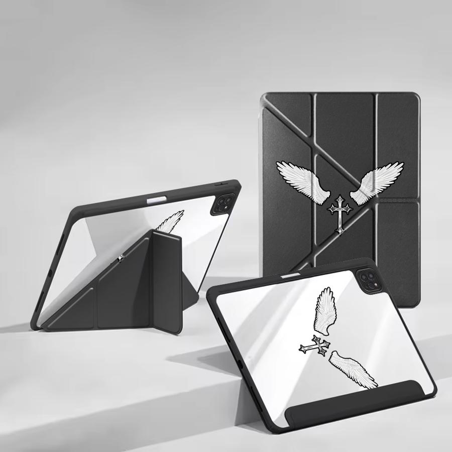 Чехол-подставка с рисунком Ангел и Крест для планшета iPad Pro 11-го 10-го 9-го 8-го 7-го 12,9 дюйма Mini 6 7 Air 4 5 M3 M2 1 2 M4 11 дюймов Pro