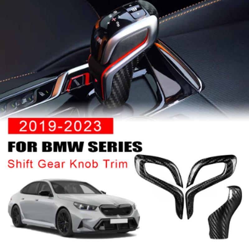 Real Dry Carbon Fiber For BMW F90 M5 F97 X3M F98 X4M 2018-2025 Automatic Shift Gear Knob Trim Cover Car Retrofitting Accessories