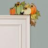 Autumn Pumpkin Door Corner Decoration Maple Pinecone Pumpkin Wooden Door Frame Sign Harvest Festival Front Door Edge Topper Sitter Ornament