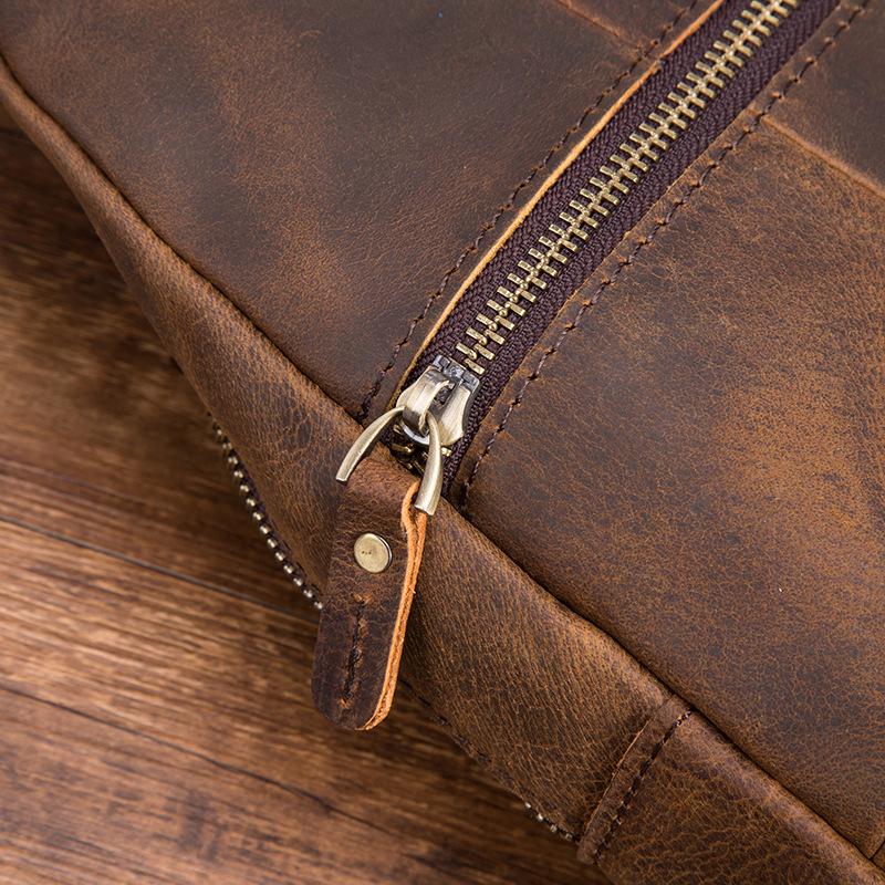 Мужская кожаная повседневная модная треугольная сумка на ремне на груди, коричневая дорожная дизайнерская сумка на одно плечо, мужская сумка через плечо