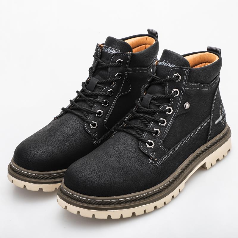 Men's Retro Casual Leather Men's Boots Vintage Lace Up Ankle Boot Cowboy Boots Combat Boots Outdoors Tooling Anti-slip Wearable