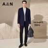 Antonio Men's Cashmere Blend Mid-Length Plaid Suit Collar Coat