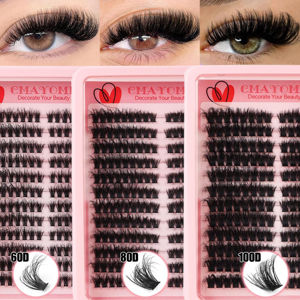 Soft & Natural Segmented False Eyelashes - C Curl, Subtle European/American Style. Choose Your Look for a Big Eye Effect.