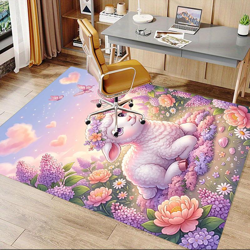 1PC Lamb Flowers Extra Large Non-Slip Floor carpet, Office, family, bedroom, Studio - Large Area RugJ0367