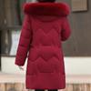 Женские зимние пальто среднего возраста с капюшоном и воротником из искусственного меха, свободные элегантные длинные парки больших размеров, толстые теплые женские куртки