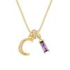 Adjustable Letter Jewelry Hypoallergenic Shiny Zircon Embedded Geometric Pendant Necklace Geometric Design Dopamine Style