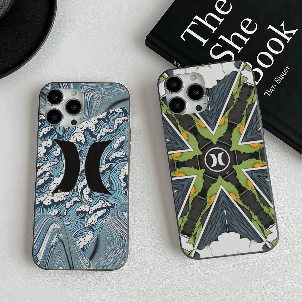 Классический Известный Бренд Логотип H-HurleyS Для IPhone 16 15 14 13 12 11 17 Pro Max Plus Волна Гофрированный Чехол для Телефона Противоударная Крышка