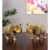 Metal Elephant Statue Small Size Gold Polish 2 Pcs Set for Your Home,Office Table Decorative & Gift