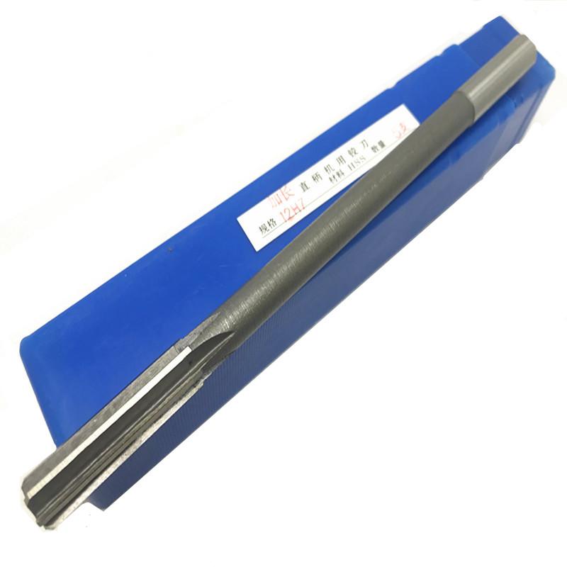 HSS H7 extended straight shank machine reamer 3-12mm, 100, 220, 300mm total length, suitable for mechanical chuck reamers
