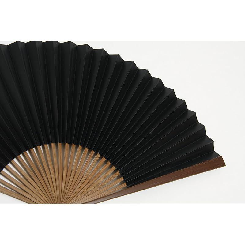 Used [Hasegawa] Kyoto Fan, Shibu Fan, Kyoto Craftsman Handmade Fan, Fan Bag Included, Wooden Box (Black)