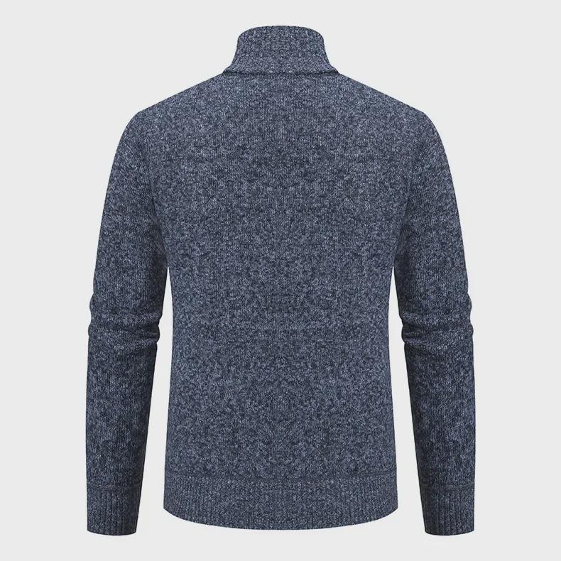 Men's Trendy Knitted Stand-Up Collar Sweater Cardigan - Autumn/Winter Warmth