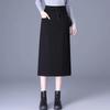 Юбка-карандаш миди большого размера с разрезом для осени/зимы - Доступна с подкладкой или без