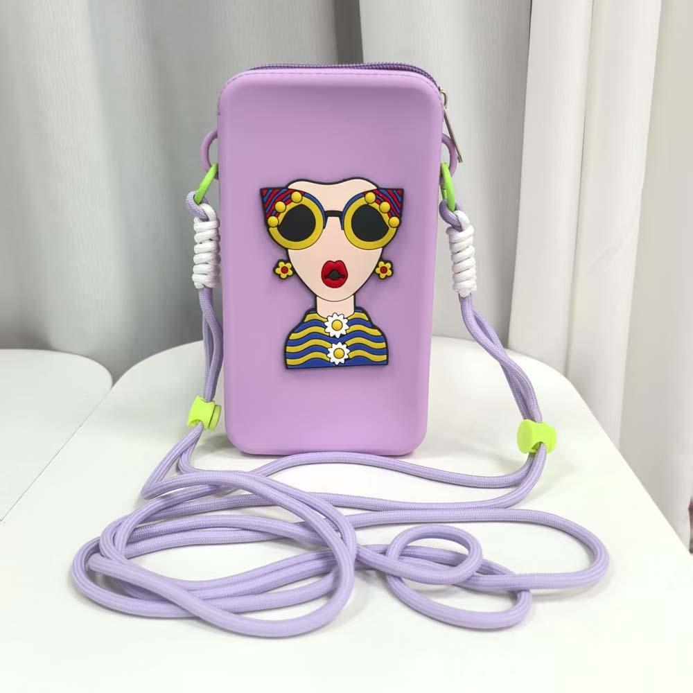Adjustable Silicone Crossbody Wallet Anti-lost Waterproof Makeup Pouch Daily
