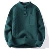 2024 New Men Crew Neck Sweater Solid Color Pullover Knitted Casual Sweatwear Woolen Mens Tops High-Quality Mens Clothing