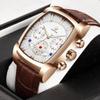 WWOOR Leather Strap Watch Business New Concept Men's Wrist Watch Waterproof Luminous Needle Quartz Watch