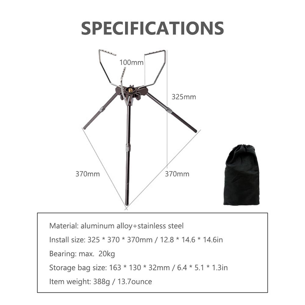 Outdoor Camping Gastank and Stoves Bracket Portable Detachable Furnace Rack Height Adjustable