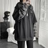 Vintage Hoodie Women Streetwear Oversized Sweatshirt Punk Long Sleeve Pullovers Korean Grunge Plaid Splice Hoody