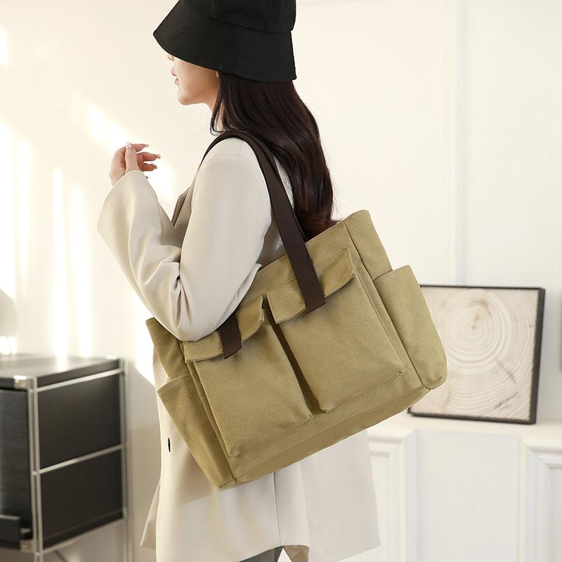 Винтажная холщовая сумка-мессенджер для женщин - водонепроницаемая сумка с несколькими карманами, прочная сумка через плечо для путешествий на свежем воздухе и ежедневных поездок на работу