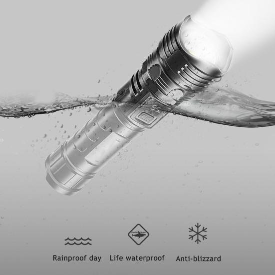 Светодиодный фонарик высокой яркости с цифровым дисплеем, водонепроницаемый, перезаряжаемый, энергосберегающий светодиодный фонарь для кемпинга на открытом воздухе, патрулирования