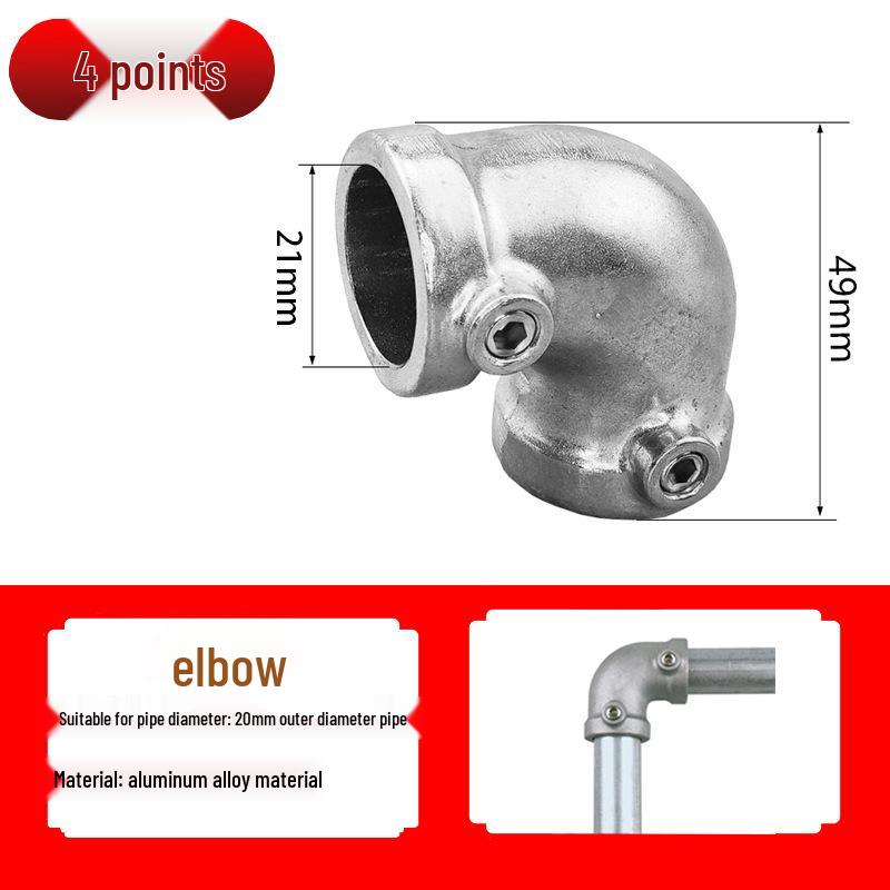 20/25/32mm Steel Pipe Connector: Galvanized 6-Point Round Elbow Joint Fastener