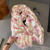 Spain Fashion Lotus Floral Fringe Viscose Shawl Scarf Lady High Quality Wrap Pashmina Stole Bufandas Muslim Hijab 180*90Cm