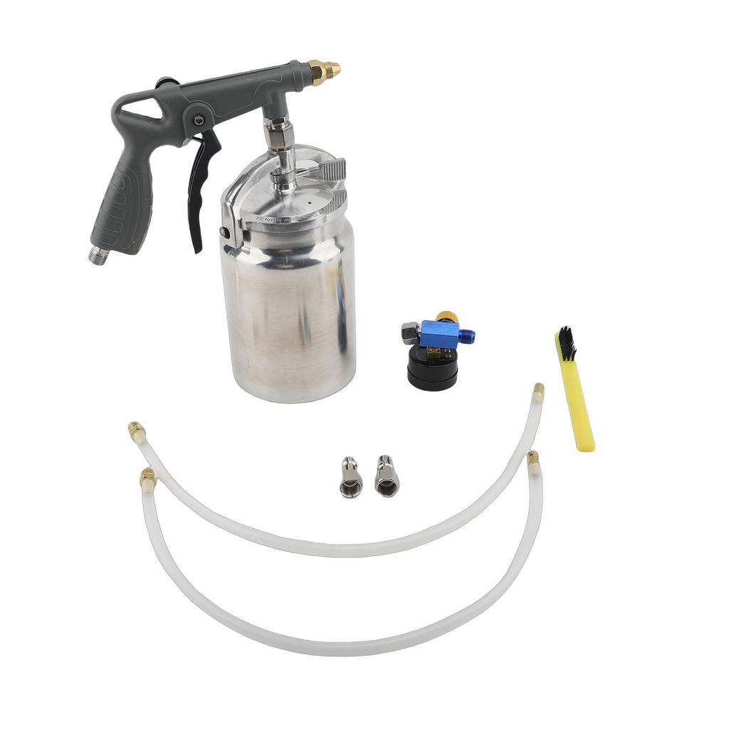 Undercoating Spray Kit with Suction Feed Cup 360 Degree Straight Spray Hoses for Truck Bed Liner Coating Rubberized Undercoat